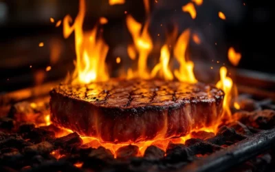 What is a good place in Amsterdam for a steak experience with an open grill?