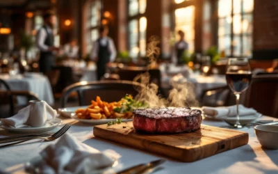 What are signs of excellent service in Amsterdam steakhouses?