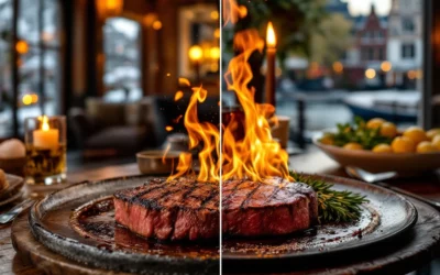 How does the season influence your steakhouse choice in Amsterdam?