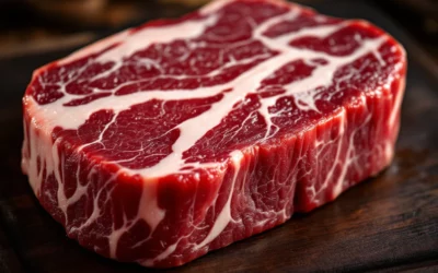 How do you recognize premium beef by its marbling?